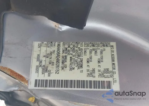 2004 Nissan Titan Se из США, поврежденный, VIN 1N6AA06A04N526152